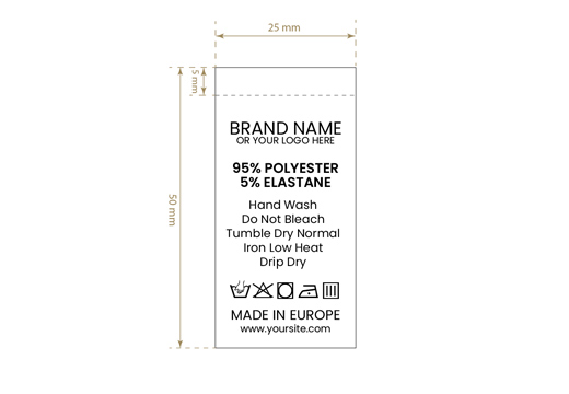 Etiqueta de composición Modelo TC-M182