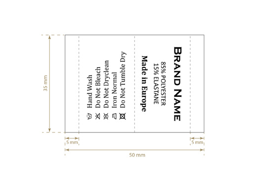 Etiqueta de composición Modelo TC-M39